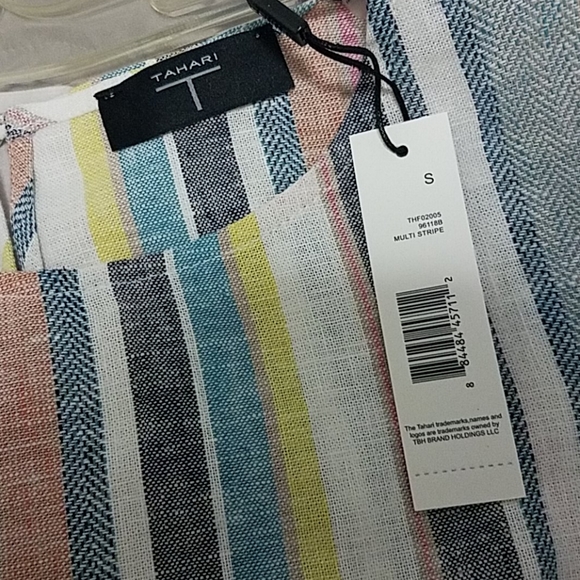 Tahari multi color stripes sleeveless top Small - Picture 4 of 5